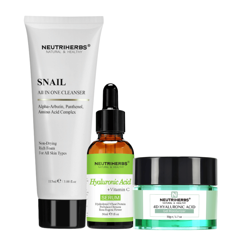 Hydration Routine Kit mit Hyaluronic Acid Serum, 4D Hyaluronic Acid Gel und Snail Cleanser