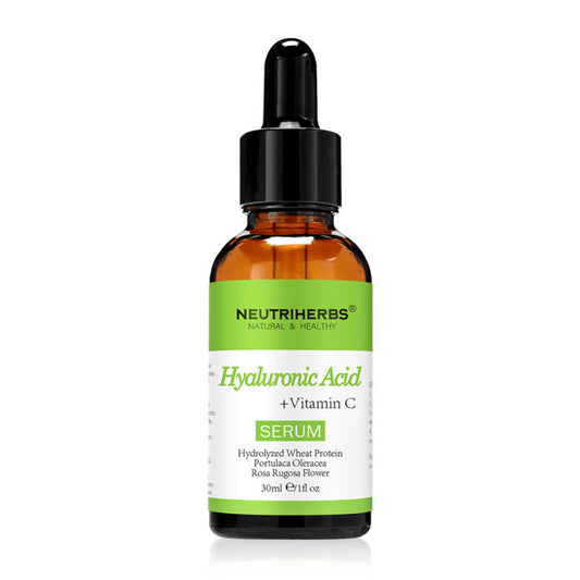 Neutriherbs Hyaluronic Acid + Vitamin C Serum 30 ml mit Hyaluronsäure und Vitamin C. Feuchtigkeitsspendendes Gesichtsserum, das Ausstrahlung verleiht, den Hautton ausgleicht und hilft, feine Linien zu reduzieren, für eine weiche und frische Haut.