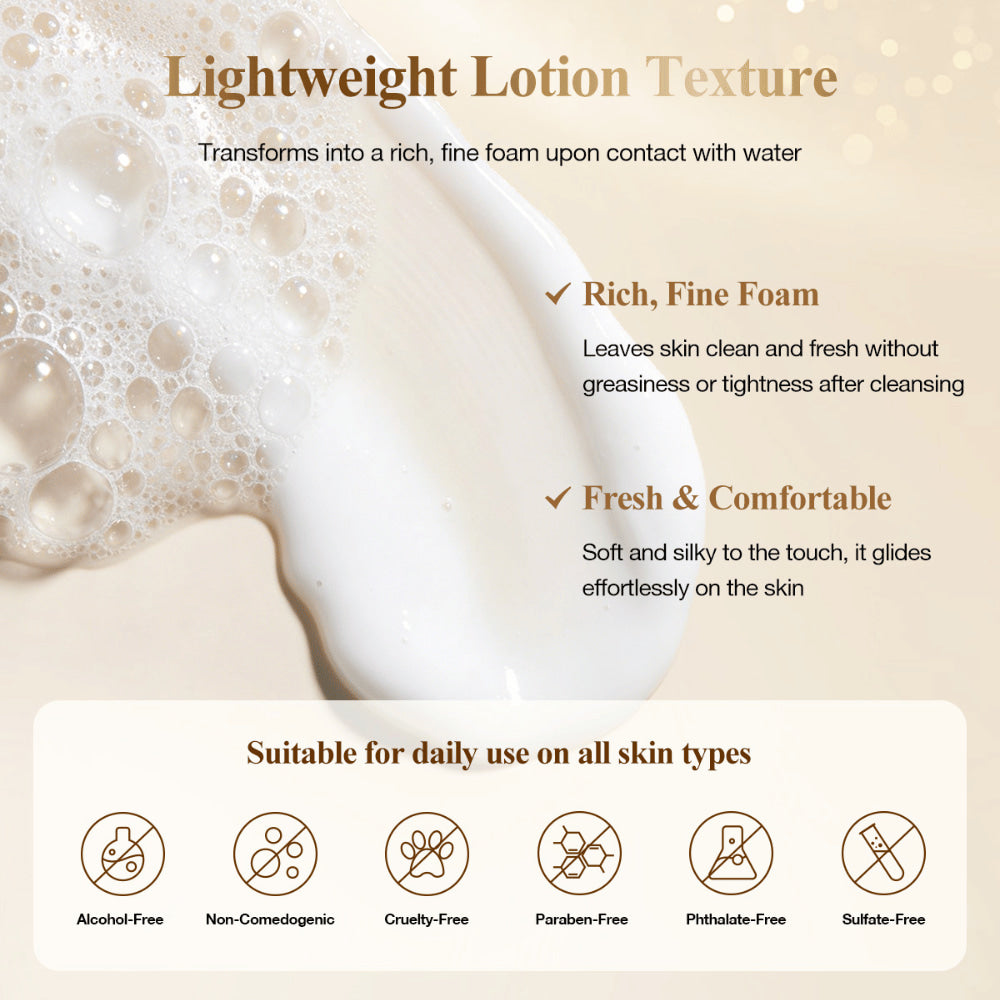 Neutriherbs Snail All In One Cleanser mit leichter Lotion-Textur, die sich in einen reichhaltigen Reinigungsschaum verwandelt und die Haut sanft reinigt, ohne sie auszutrocknen – für alle Hauttypen geeignet.