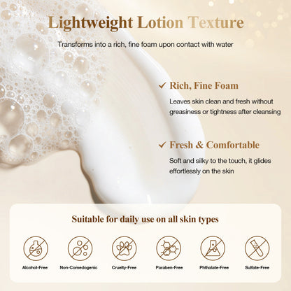 Neutriherbs Snail All In One Cleanser mit leichter Lotion-Textur, die sich in einen reichhaltigen Reinigungsschaum verwandelt und die Haut sanft reinigt, ohne sie auszutrocknen – für alle Hauttypen geeignet.